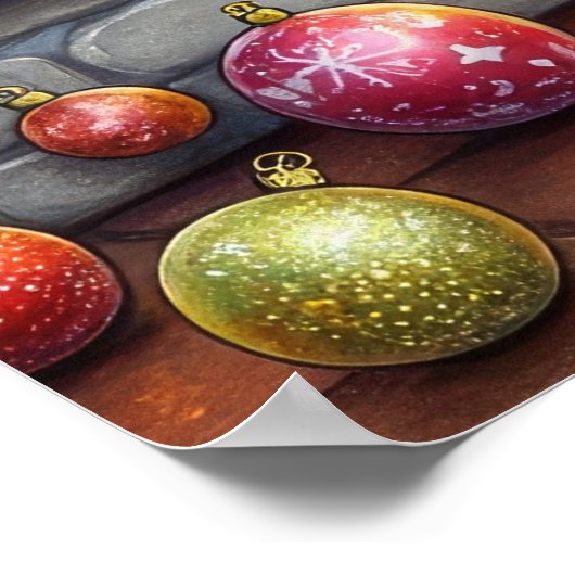 Poster Carolina Dog Fireplace with Christmas Lights (Coin)