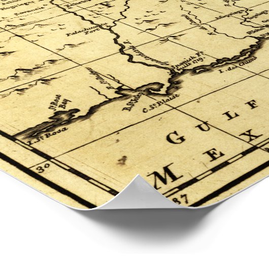 Poster Caroline du Nord et du Sud & Géorgie - Panoramique (Coin)