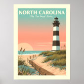 Poster Caroline du Nord vintage (Devant)
