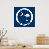 Poster Caroline du Sud Le drapeau personnel de l'État de  (Cuisine)