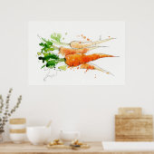 Poster Carotte, aquarelle Cuisine végétale (Cuisine)