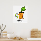 Poster Carotte drôle Carotte Karate Pun (Cuisine)