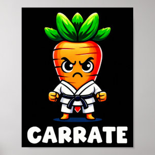 Poster Carotte Drôle En Karate Gi Carré Ceinture Noire Ma