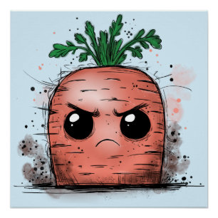 Poster Carotte Grincheuse