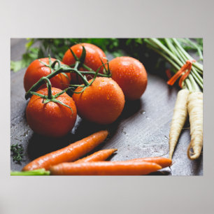 Poster Carottes et tomates Photographies végétales
