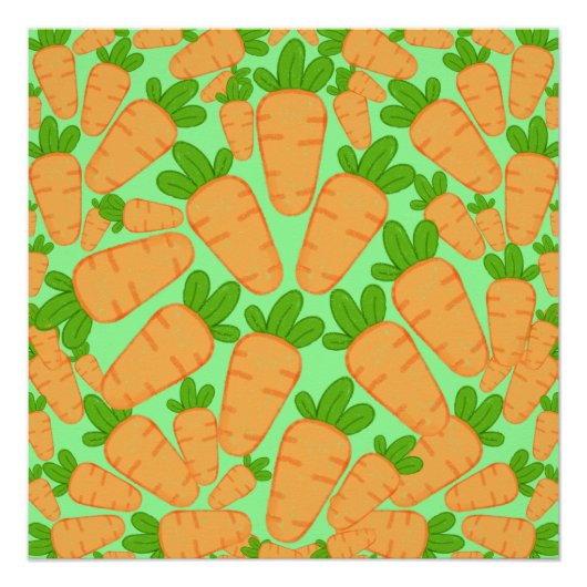 Poster Carottes Oranges Et Vertes (Devant)