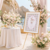 Poster Carousel Pink First Birthday Welcome