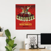 Poster Carousel Vintage Vieux Légumes Étiquettes (Bureau à domicile)