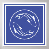 Poster Carp Koi Yin Yang Zen Spiritualité Poisson Chinois (Devant)