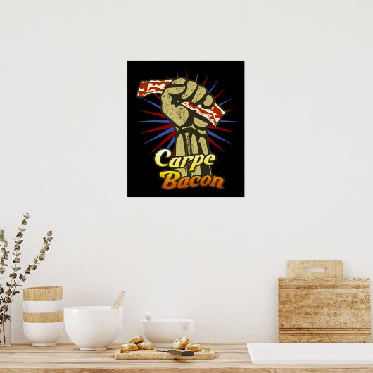 Poster Carpe Bacon 24,95 $ Mur d'art graphique (Cuisine)