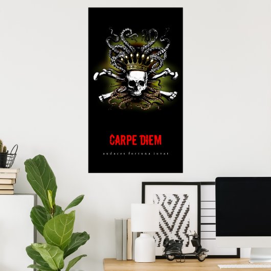 Poster Carpe de crâne King Squid Diem (Bureau à domicile)