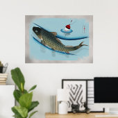 Poster Carpe de natation (Bureau à domicile)