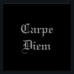 Poster Carpe Diem<br><div class="desc">Affiche élégante de Carpe Diem. Thème - Latin "fausse latino" typographie citation moderne noir contemporain argent monochrome encouragement mots inspirants</div>