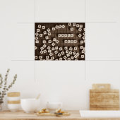 Poster Carpe Diem Carreaux de lettre rayée (Cuisine)