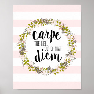 Poster Carpe Diem Funny Inspiration Citation Art Imprimer