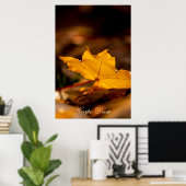 Poster Carpe Diem personnalisable avec feuille colorée (Bureau à domicile)