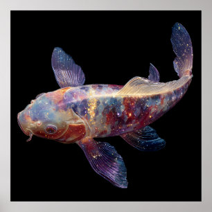 Poster Carpe Koï Galaxie Vibrante