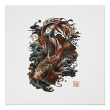 Carpeaux Japonais Koi | Tatouage Traditionnel Japo