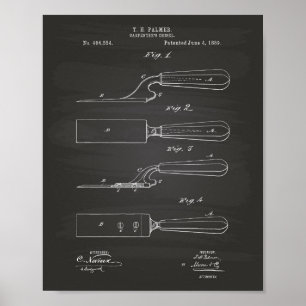 Poster Carpenter's Chisel 1889 Patent Art Chalkboard
