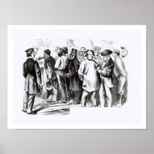 Poster Carpet Baggers, late 1860s (engraving) (b/w photo)