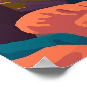 Poster Carpinteria Californie Coucher de soleil Palmiers (Coin)