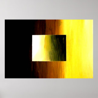 POSTER CARRÉ ABSTRAIT 3D OR JAUNE