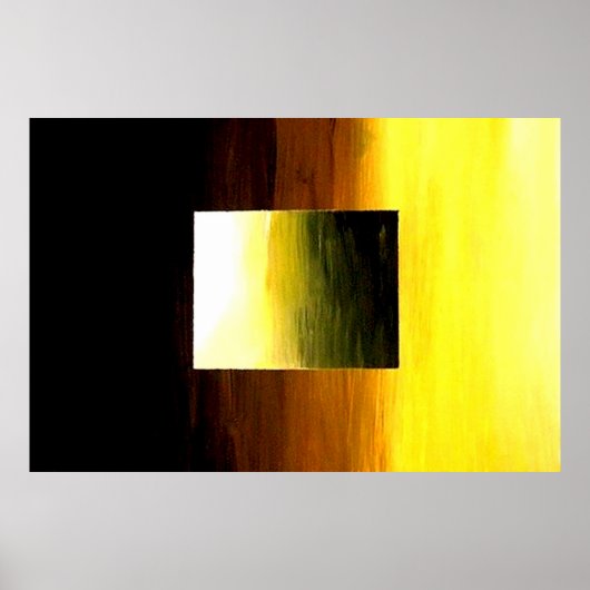POSTER CARRÉ ABSTRAIT 3D OR JAUNE (Devant)