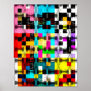 Poster Carré Art abstrait géométrique et coloré