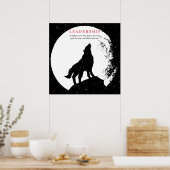 Poster Carré Black White Inspiration Leadership Wolf (Cuisine)