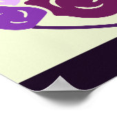 Poster Carré de bouquet et papillons mauve (Coin)