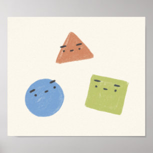 Poster Carré de cercle de triangle