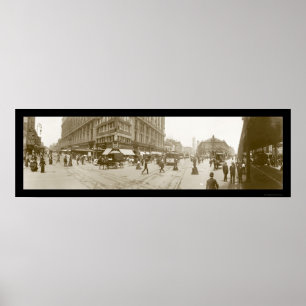 Poster Carré de héraut, photo 1907 de NYC