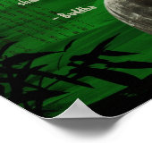 Poster Carré de Statue Bouddha Vert personnalisabl (Coin)