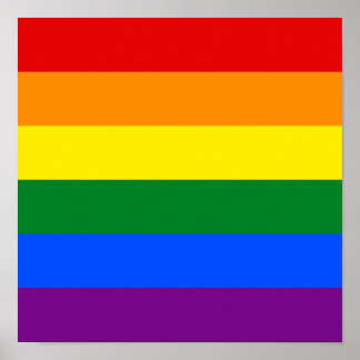 Poster CARRÉ du drapeau arc-en-ciel Gay pride LGBT