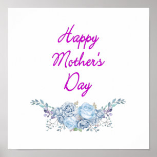 Poster carré du jour de la mère heureuse