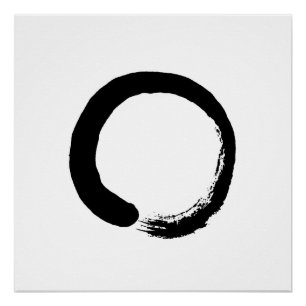 Poster Carré du symbole du cercle zen Ensō (20x20)