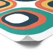 Poster Carré empilé milieu de siècle Turquoise, orange, j (Coin)