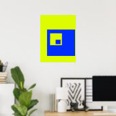 Poster Carré jaune et bleu (Bureau à domicile)