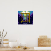 Poster CARRÉ MAGIC 33, Violet bleu (Cuisine)