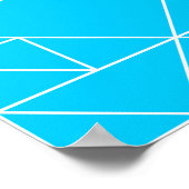 Poster Carré Motif Triangles bleu Imprimer (Coin)