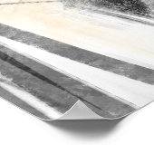 Poster Carré paysager Abstrait noir blanc et tan (Coin)