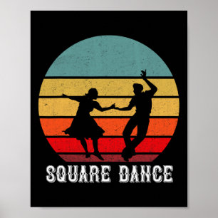 Poster Carré rétro Danse Vintage Carré Carré de danse