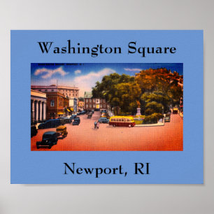 Poster Carré vintage de Washington, Newport, Rhode Island