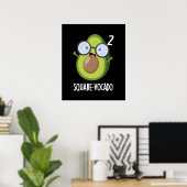 Poster Carré-vocado Drôle Avocado Pun Dark BG (Bureau à domicile)