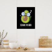 Poster Carré-vocado Drôle Avocado Pun Dark BG (Cuisine)