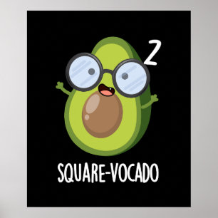 Poster Carré-vocado Drôle Avocado Pun Dark BG