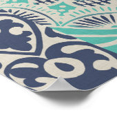 Poster Carreau bleu Batik III (Coin)