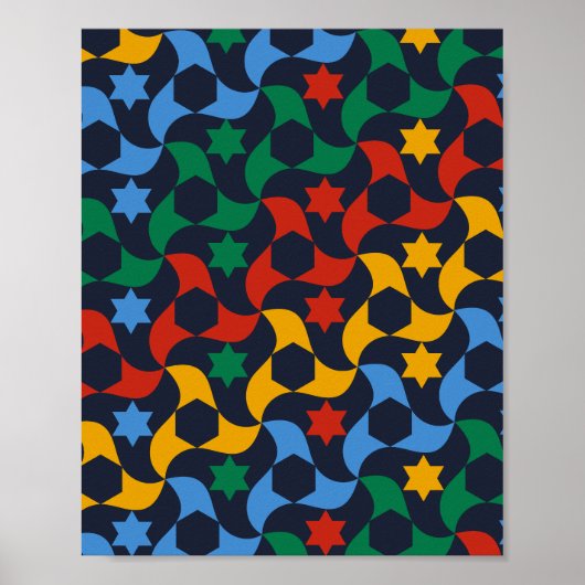 Poster Carreaux andalous 12 (Palais de l'Alhambra, Grenad (Devant)