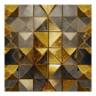 Poster Carreaux de mosaïque d'or