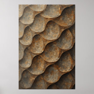 Poster Carreaux de mosaïque incurvés Motif : Géométrie te